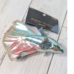 Robert‎ Stanley Betta Fish Glass 5 Inch Ornament Decorative NWT